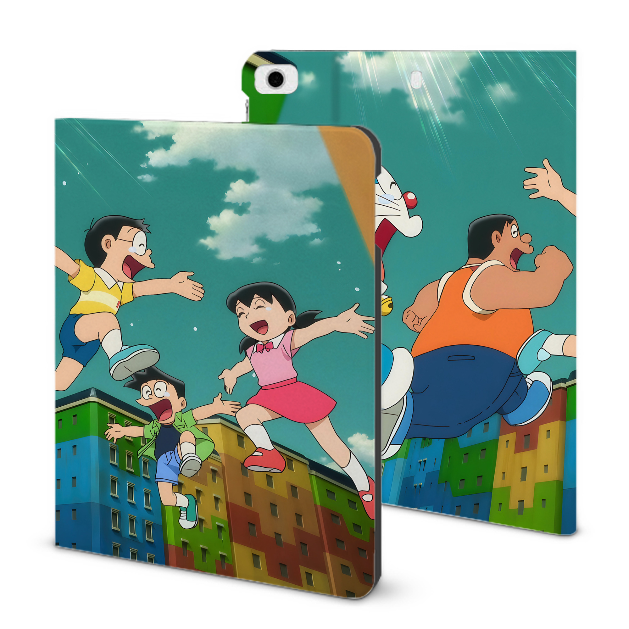 （画像用） ドラえもん Doraemon IPad ケース ブック型 PUレザー TPU 耐衝撃 軽量 薄型 ペン収納なし 全面保護 IPad 各モデル対応